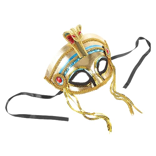 OATIPHO Ägyptische Augenmaske mit Goldperlen Halbe Gesichtsmaskerade für Halloween Cosplay Party Damen Kostüm Accessoire Foto Requisite Leicht und Komfortabel von OATIPHO