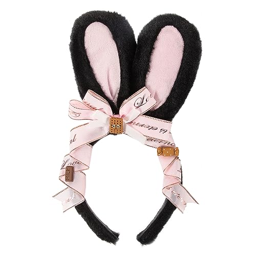 OATIPHO Bunny Ohr Stirnband Niedliches Kaninchen Ohr Haarband für Partys Festivals und Kostüme Flauschiger Haarreif mit Modischem Design für Einen Auffälligen Look von OATIPHO
