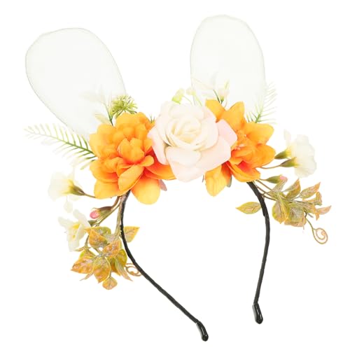 OATIPHO Bunny Stirnband für Dekoratives Hasenohren Haarband mit Blumenmotiv für Themenpartys Geburtstagsfeiern und Cosplay Leicht und Bequem von OATIPHO