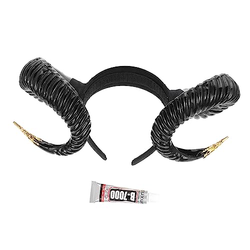 OATIPHO Dämonisches Stirnband Horn Stirnbänder Halloween-Stirnband Ziege Stirnband Kostüm halloween haarschmuck halloween kopfschmuck Teufelshaarreifen Halloween-Haarreifen Plastik Black von OATIPHO