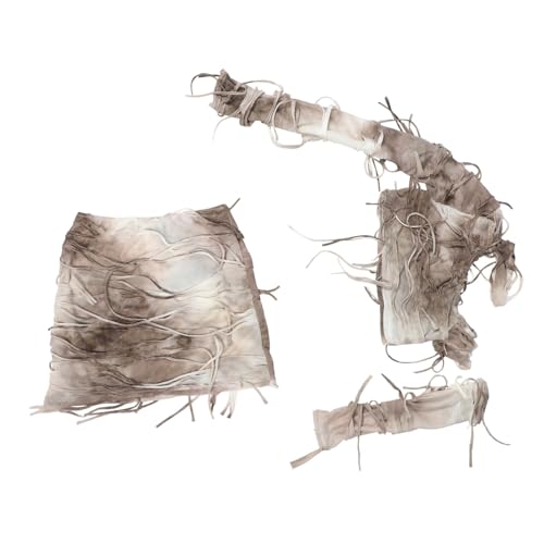 OATIPHO Damen Top und Kurzer Rock für Halloween Kostüm Stylisches Festival Outfit Apricot für Partys und Cosplay OATIPHO Damen Top und Kurzer Rock für Halloween Kostüm Stylisches Festival Outfit Apricot für Partys und Cosplay von OATIPHO