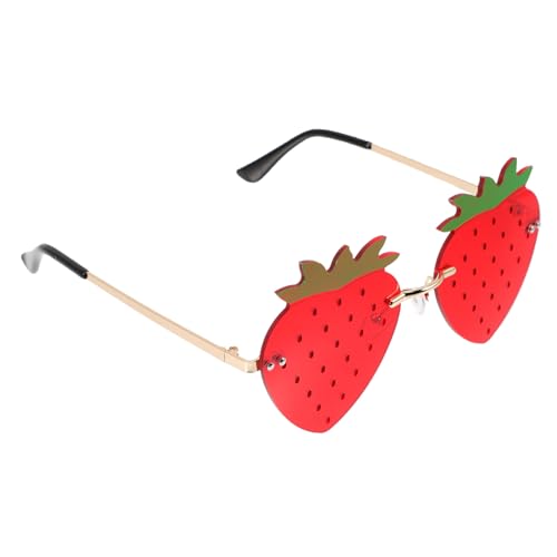 OATIPHO Erdbeerform Sonnenbrille Randlose Dekorative Kunststoffbrille Für Party Cosplay Maskerade von OATIPHO