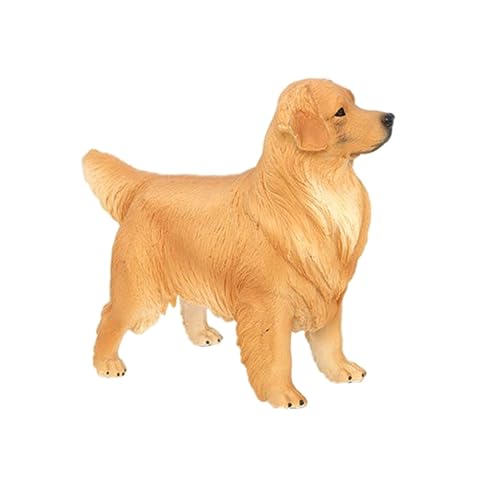 OATIPHO Golden Retriever-Ornament Golden Retriever-Statue Hunde-actionfigur Gefälscht Welpenstatue Lebensechtes Hundemodell Kleine Hundewelpenfiguren Kuchen Büro Mini-Hund Hündchen Plastik von OATIPHO