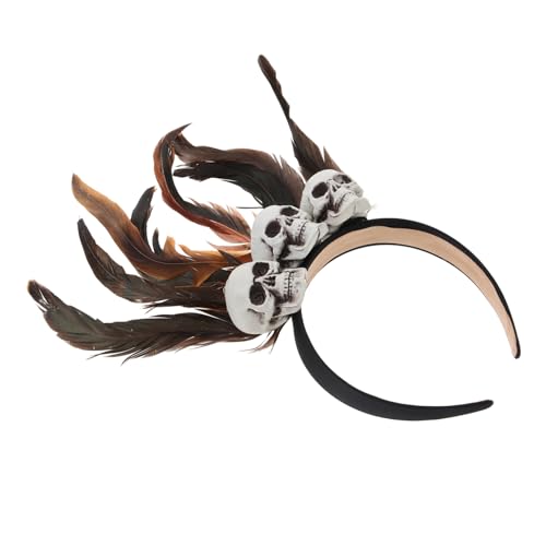 OATIPHO Halloween Haarreif mit Kunstfedern und Cosplay Kopfschmuck für Halloween Events Fotorequisiten und Karneval Party Zubehör Schwarz Braun von OATIPHO