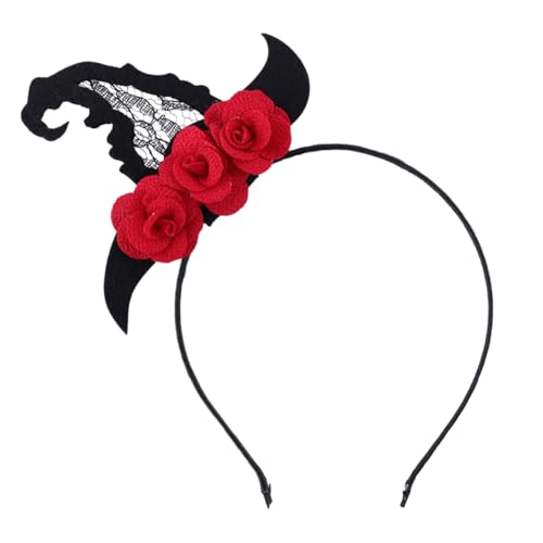 OATIPHO Halloween Haarreif mit Roter Blumenverzierung Dekorativer Kopfschmuck für Damen und Halloween Party Deko Modischer Haarschmuck von OATIPHO