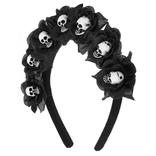 OATIPHO Halloween Haarreif mit Schwarzen Blumen und Wiederverwendbares Accessoire für Kostümpartys für Halloween Día De und Thematische Feiern von OATIPHO