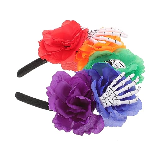 OATIPHO Halloween Haarreif mit Totenkopfdesign Gruselige Kopfbedeckung für Erwachsene für Halloween Mottopartys und Cosplay Mehrere Farben von OATIPHO