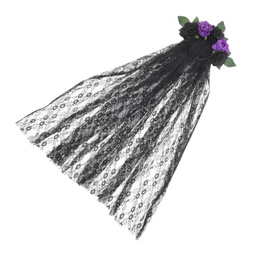 OATIPHO Halloween Haarreifen mit Rosenblüten und Spitzenverzierung für Kostümpartys und Fotorequisiten Teiliges und Verkleidungen und Besondere Anlässe von OATIPHO