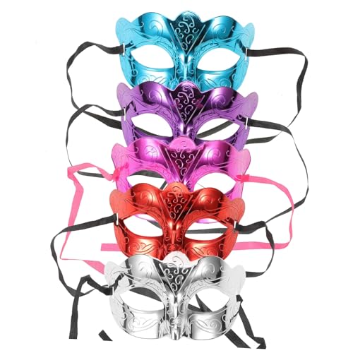 OATIPHO Halloween Maske Elektropoliertem Material Teiliges Blau Silber und Rot für Kostümpartys Karneval und Maskeraden von OATIPHO