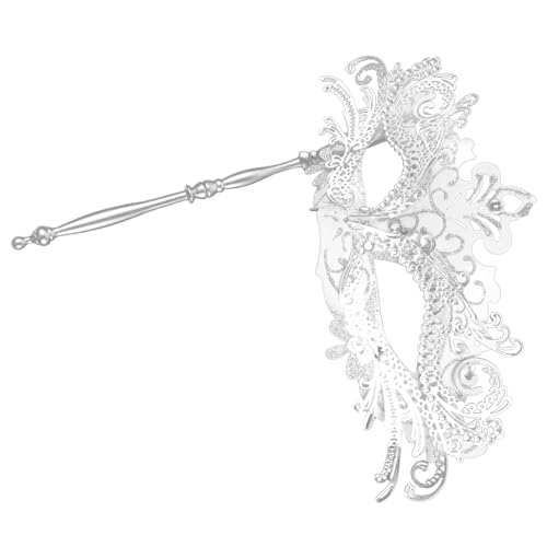 OATIPHO Handheld Maske für Maskenbälle Metallene Masquerade Maske mit Abnehmbarer Verzierung für Partys Karneval Halloween und Kostüm Events für Damen von OATIPHO
