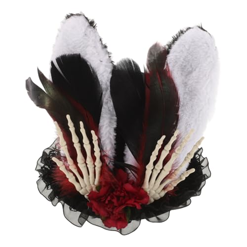 OATIPHO Hasenohrhut Ohren Halloween Dampfpunk für -Hexenhut -Zaubererhut Steampunk-Cosplay-Hut Gothic Steampunk Hut Feder Schwarz von OATIPHO