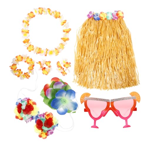 OATIPHO Girlanden-haarnadelrock-set – Hawaii-grasrock Für Frauen Luau-partyzubehör Stranddekor Kleidung von OATIPHO