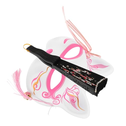 OATIPHO Japanische Fuchsmasken mit Handbemaltem Halbem Gesicht Faltbarem Handfächer Traditionelle Maske Bühnenaufführung Halloween Kostüm Cosplay Party Zubehör Eleganter Kimono Look OATIPHO Japanische Fuchsmasken mit Handbemaltem Halbem Gesicht Faltbarem Handfächer Traditionelle Maske Bühnenaufführung Halloween Kostüm Cosplay Party Zubehör Eleganter Kimono Look von OATIPHO