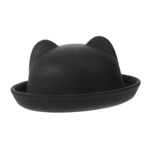 OATIPHO Katzenohrhut Kindermütze fühlte sich breit Pelzhut Kostümhut Zylinder Kostüm Hut Top-Hat-Kostüm schwarzer Trachtenhut Jungen Zylinder Polyester Black von OATIPHO