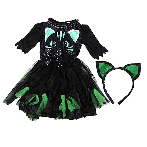 OATIPHO Halloween-katzenkostüm für Jungen und Mädchen Schwarzes Katzenhexen-outfit Zum Anziehen von OATIPHO