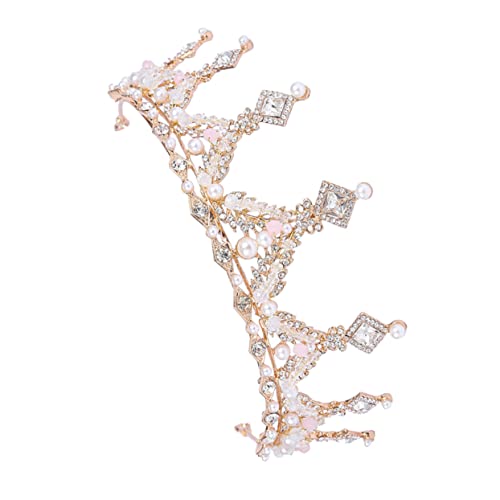 OATIPHO Krone Haarschmuck Goldene Geburtstagskrone für Mädchen Strapazierfähige Kopfbedeckung Hautfreundlich Auffälliges Design für Geburtstagsfeiern und Auftritte von OATIPHO