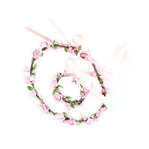 OATIPHO Künstliches Blumen Stirnband und Handgelenkband Set für Partys Rosa Haarschmuck mit Blumenmotiv für Festivals und Cosplay Dekoration OATIPHO Künstliches Blumen Stirnband und Handgelenkband Set für Partys Rosa Haarschmuck mit Blumenmotiv für Festivals und Cosplay Dekoration von OATIPHO