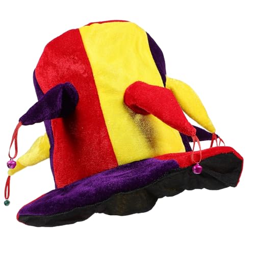 OATIPHO Lustige Clownhut für Kostümpartys Verstellbarer Karnevalshut mit Buntem Design für Halloween Rollenspiele und Bühnenauftritte von OATIPHO