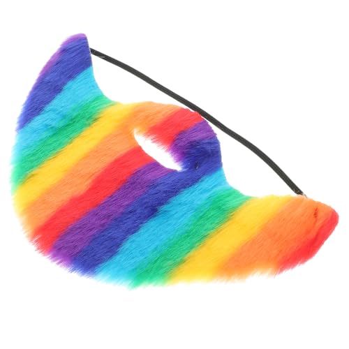 OATIPHO Realistischer Bart für Party-maskenball Lebensechter Regenbogen-Schnurrbart Bequeme Passform für Halloween von OATIPHO
