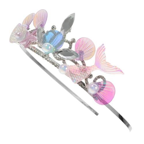 OATIPHO Mermaid Haarband für Glitzernde Krone mit Muscheldekor für Karneval Geburtstagsfeiern und Anlässe Robustes Haaraccessoire mit Strasssteinen Prinzessinnen und Meerjungfrauen von OATIPHO