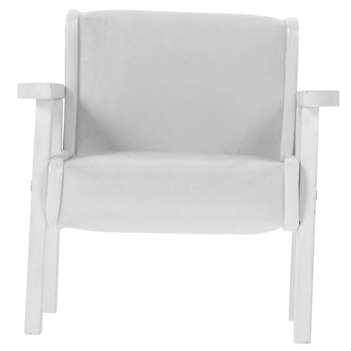 OATIPHO -Stuhl Spielzeuge Stühle Tischdekoration Modelle entzückender -Sofastuhl dekorativer Puppensofastuhl Jahrgang Sofasessel Holzstuhl schmücken Ob11 Möbel hölzern Weiß von OATIPHO