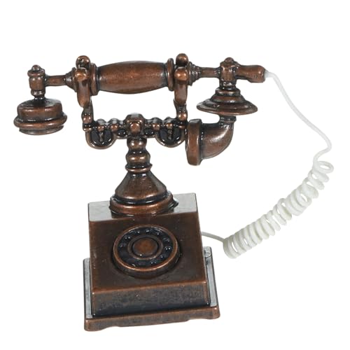 OATIPHO Nostalgisches Telefonmodell winzige Möbel Mini-Telefon-Dekor Ornament Telefone Miniatur-Dekor Kinderspielzeug altmodisch Spielzeugzimmer Dekorationen schmücken Legierung von OATIPHO