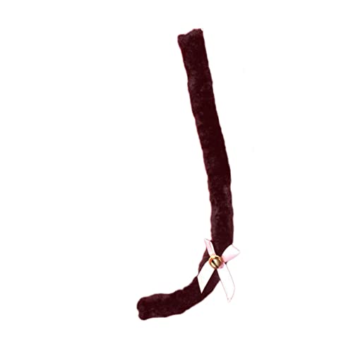 OATIPHO Weißer Katzenschwanz Aus Plüsch 50 Cm Länge Mit Schleife Glöckchen Party- Und Cosplay-zubehör Katzen-cosplay-kostüm von OATIPHO