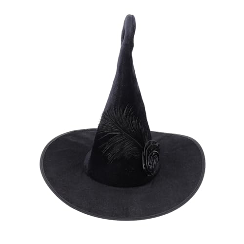 OATIPHO Performance-Hut zaubererhut Cowgirl-Hut Hexenhüte Hexenkostüm Hasenmütze Zaubererkostüm für Maskerade Hexenhut Hexenhut rosafarbener Hexenhut Flanell Black von OATIPHO