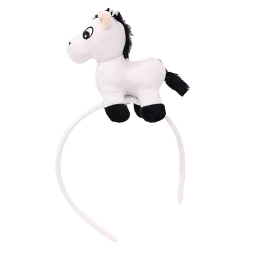 OATIPHO Pferde Stirnband Plüsch Flauschhaarband Für Neujahr 2026 Cosplay Make Up Yoga Foto Requisiten Plüsch Tierhaarreif Für Erwachsene Und Halloween Kostüm von OATIPHO
