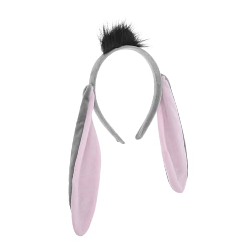 OATIPHO Plüsch Esel Ohren Haarband Weich und Bequem Elastisch Verstellbar für Erwachsene Tierkostüm Karneval Halloween Party Cosplay von OATIPHO