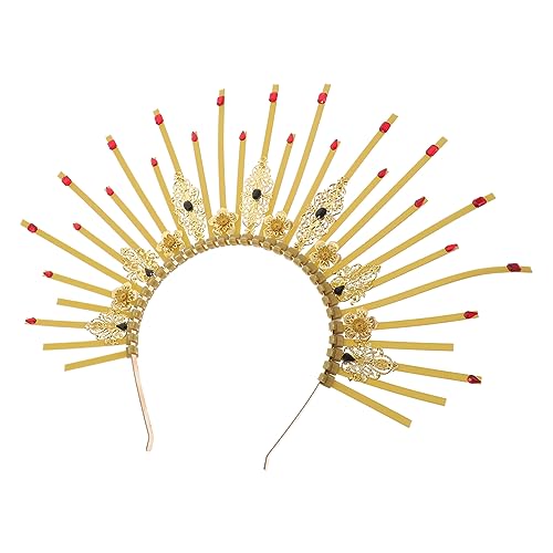 OATIPHO Retro Haarschmuck für Damen Goldene Krone mit Strass Cosplay Stirnband für Halloween und Partys Leicht und Bequem als Foto Requisite OATIPHO Retro Haarschmuck für Damen Goldene Krone mit Strass Cosplay Stirnband für Halloween und Partys Leicht und Bequem als Foto Requisite von OATIPHO