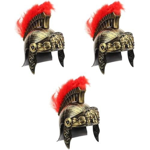 OATIPHO Römischer Soldatenhelm 3 Stück Antiker Römischer Kämpferhelm Halloween-Cosplay Griechische Gladiatorenkostüme Kopfbedeckung Römische Kopfbedeckung Mittelalterlicher Stil von OATIPHO