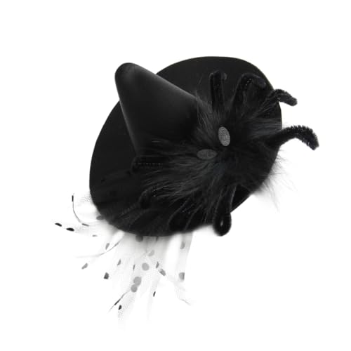 OATIPHO Schwarzer Spider Spitzen Hexenhut Haarklammer Gothic Party Haarreif für Damen und Halloween Kostüm Haarschmuck Einheitsgröße Modisches Hexe Kopfschmuck Accessoire von OATIPHO