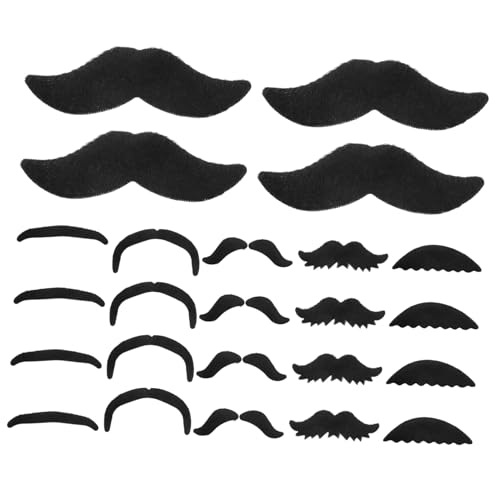 OATIPHO 24er-Pack Schwarze Aufkleber Selbstklebende Künstliche Bärte Für Erwachsene Jungen Und Mädchen Realistischer Look Für Kostümpartys Maskerade von OATIPHO