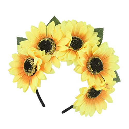OATIPHO Sonnenblumen Haarreif Gelb Simuliertes Blumen Stirnband für Fotografie Feste für Urlaub Partys Kostüme Elastisch Attraktiv für Unvergessliche von OATIPHO