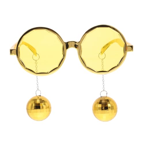 OATIPHO Spiegelkugelbrille Gläser Verrückt Sonnenbrille Lustige Brille Für Erwachsene Led Partybrille Disco-accessoires Damen Discokugel-zubehör Funky Perlen Plastik Golden OATIPHO Spiegelkugelbrille Gläser Verrückt Sonnenbrille Lustige Brille Für Erwachsene Led Partybrille Disco-accessoires Damen Discokugel-zubehör Funky Perlen Plastik Golden von OATIPHO