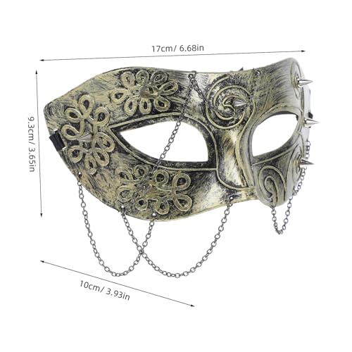 OATIPHO Steampunk Halbgesichtsmaske mit Kette Mechanische Masquerade Maske für Damen und Herren Vielseitiges Accessoire für Karneval Halloween Cosplay und Bühnenauftritte von OATIPHO