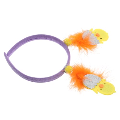 OATIPHO Stirnband Stirnbänder Haarreif Haarreifen Mit Federn Frohe Ostern Haarband Ostertag Haarreifen Haarschmuck Mit Federn Küken Cartoon Stirnband Haarbänder von OATIPHO