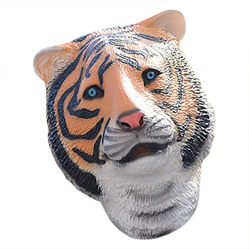 OATIPHO Tiger-Kopfbedeckung Latexhaube Karneval Cosplay Kopfbedeckung Streich Tiger Masken Halloween-Maske stutzenhalter Performance-Maske Gesichtsbedeckung aus Latex Emulsion Requisiten von OATIPHO