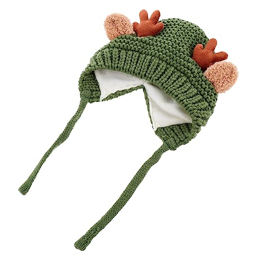 OATIPHO Wintermütze für Mädchen mit Niedlichen Rentierhörnern Warm und Weihnachtlicher Antler Hat für Jahre Grün Atmungsaktiv und Modisch für Weihnachtsfeiern von OATIPHO