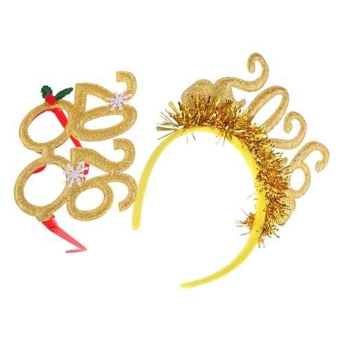 OATIPHO Year Party Haarreif Brille Glitzernde Haarspange mit Zahlenmotiv Wiederverwendbare Festliche Kopfbedeckung für Silvester Countdown Feier Zubehör von OATIPHO