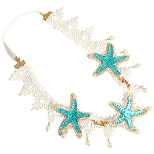 Seestern Spitzenstirnband mit Perlen für Haaraccessoire für Strand Hochzeit und Besondere Anlässe Hautfreundlich und Langlebig von OATIPHO