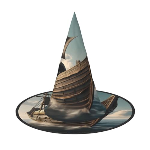 Alte Wikinger Boot Druck Unisex Halloween Hexe Hut für Karneval Cosplay faltbare Mütze und Themenpartys Alte Wikinger Boot Druck Unisex Halloween Hexe Hut für Karneval Cosplay faltbare Mütze und Themenpartys von OAZCVBNN