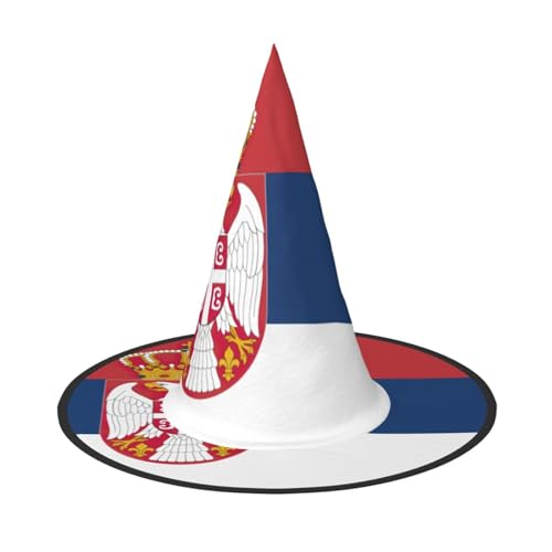 Flagge von Serbien Druck Unisex Halloween Hexenhut für Karneval Cosplay Faltbare Kappe und Mottopartys von OAZCVBNN