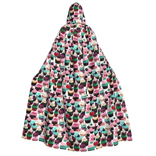 Kapuzenumhang mit süßem Cupcakes Aufdruck, Unisex, Erwachsene, für Halloween, Weihnachten, Karneval, Mottopartys Kapuzenumhang mit süßem Cupcakes Aufdruck, Unisex, Erwachsene, für Halloween, Weihnachten, Karneval, Mottopartys von OAZCVBNN