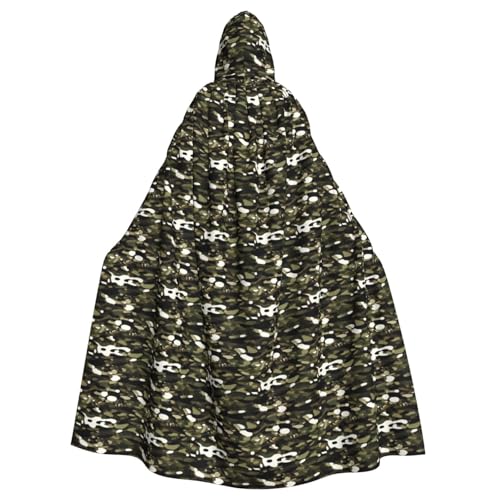 OAZCVBNN Abstrakter Camouflage-Druck, Halloween-Kapuzenumhang, volle Länge, Erwachsene, Kinder, Unisex, Mittelalter-Kostüm, Cosplay-Kostüm von OAZCVBNN