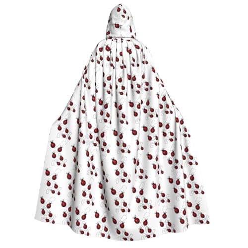 OAZCVBNN Art Ladybug Tracks Print Kapuzenumhang Unisex Erwachsene für Halloween Weihnachten Karneval Mottopartys Kostüm von OAZCVBNN