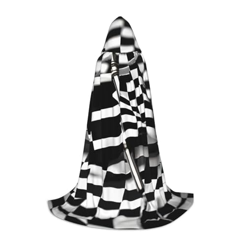 OAZCVBNN Bademantel Kariert mit Halloween Print und Karneval für Männer Frauen Teenager Kinder, Schwarz (Black), S von OAZCVBNN