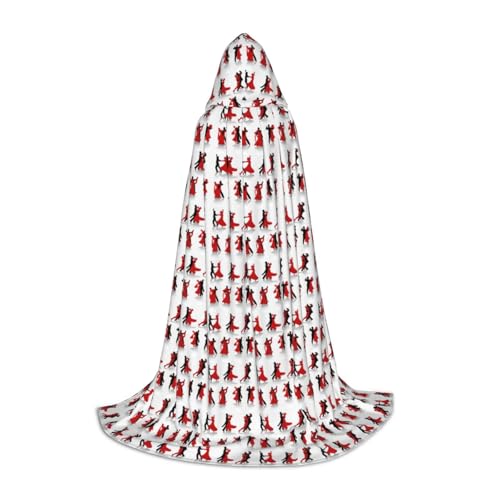 OAZCVBNN Ballsaal-Tanz-Druck, Zauberer-Robe, Halloween und Karneval, Partys, Kapuzenumhang für Männer, Frauen, Teenager, Kinder von OAZCVBNN