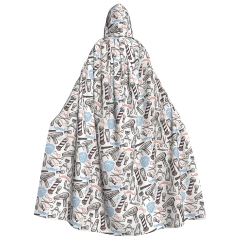 OAZCVBNN Barber Supplies Kapuzenumhang mit Muster, Unisex, Erwachsene, für Halloween, Weihnachten, Karneval, Mottopartys von OAZCVBNN